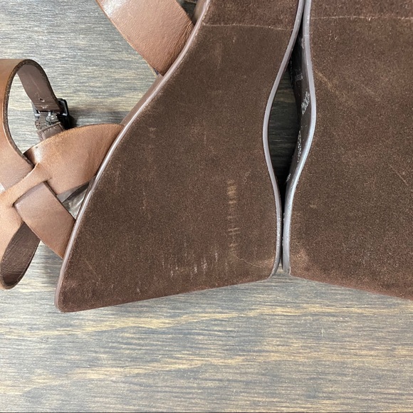Kork-Ease brown leather platform wedge sandal 9 - Picture 6 of 12